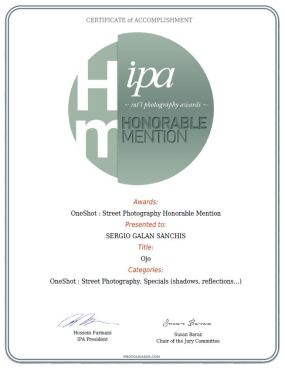 certificado OJO STREET PHOTOGRAPHY, SPECIALS (SHADOWS REFLECTIONS...)